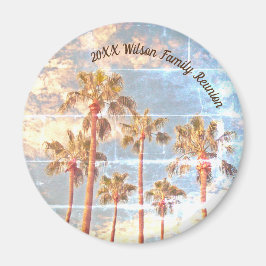 Family Reunion Faded Photo Handflatan Träd Magnet