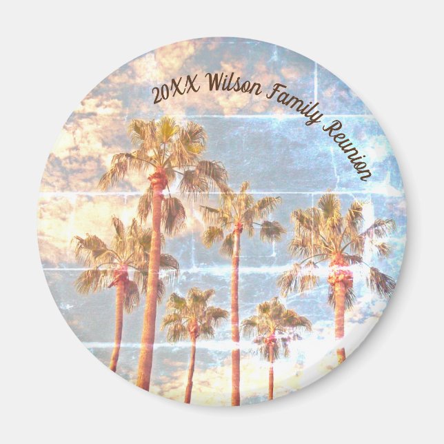 Family Reunion Faded Photo Handflatan Träd Magnet (Framsidan)
