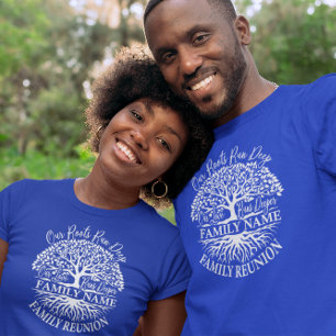 Family Reunion Family Träd White Text T-Shirt