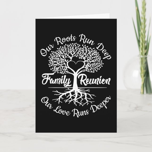 Family Reunion Family Tree Heart Kort (Framsida)