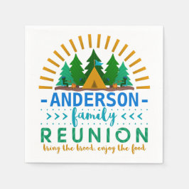 Family Reunion Funny Camping Party | Anpassat namn Pappersservett
