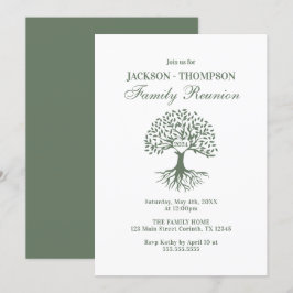 Family Reunion Green and white Invitation Inbjudningar