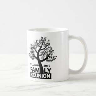 Family Reunion Heart Träd Black Silhouette Kaffemugg