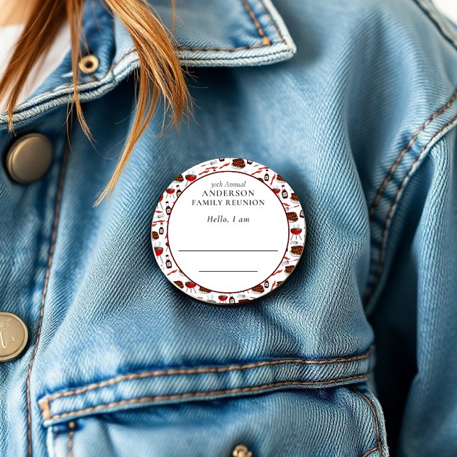 Family Reunion Introduction Barbecue Mönster Knapp (Skapare uppladdad)