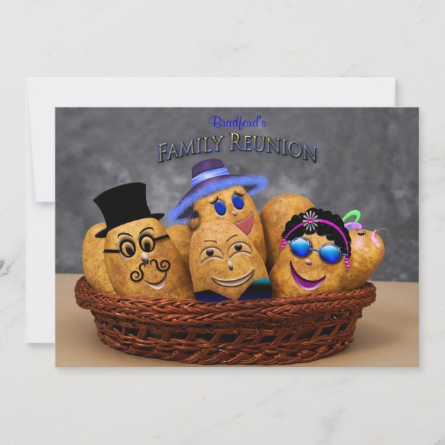 FAMILY REUNION INVITATION - POTATO FAMILY - HUMOR INBJUDNINGAR (Framsida)