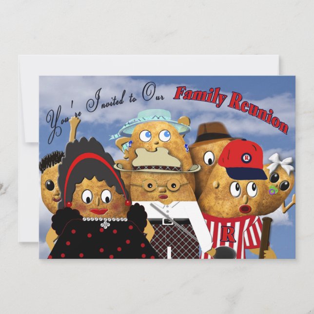 FAMILY REUNION INVITATIONS - POTATO FAMILY INBJUDNINGAR (Framsida)