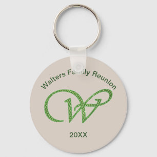 Family Reunion Keepsaké Brev W Monogram Initial Nyckelring