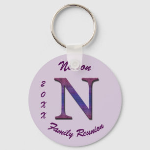 Family Reunion Keepsaké Colorful Brev N Monogram Nyckelring