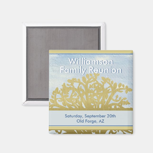 Family Reunion Keepsaké Genealogy Träd Magnet (Front/Back)