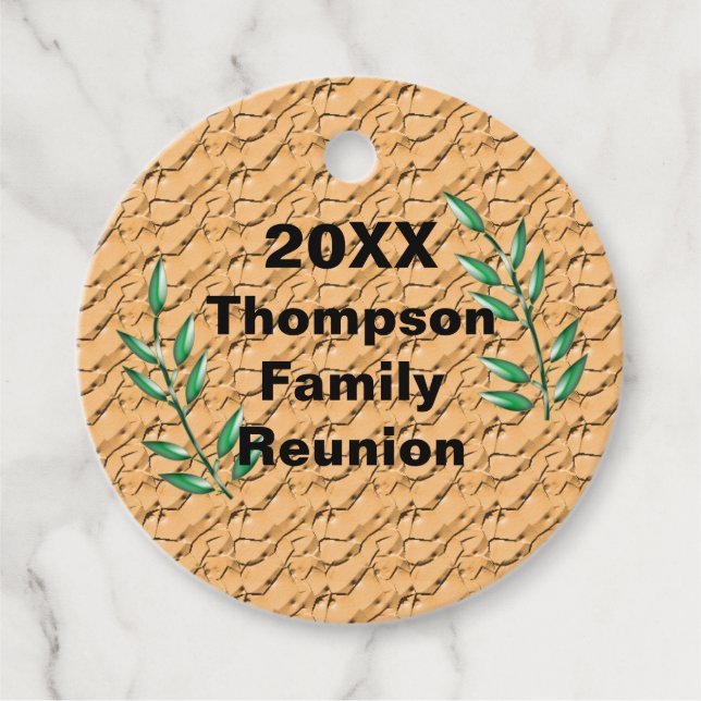 Family Reunion Keepsaké Grönt Träd Gren Memento Gåvor Etiketter (Framsida)