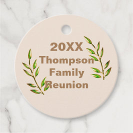 Family Reunion Keepsaké Grönt Träd Gren Memento Gåvor Etiketter