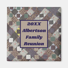 Family Reunion Keepsaki Patchwork Quilt Gathering Magnet