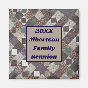 Family Reunion Keepsaki Patchwork Quilt Gathering Magnet