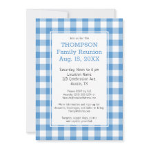 Family Reunion Light Blue Buffalo Check Party