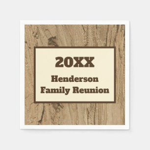 Family Reunion Meal Woodgrain Rustic Picnic Pappersservett