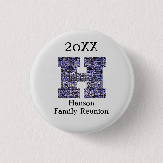 Family Reunion Memento Brev H Monogram Keepsaké Knapp (Framsida)