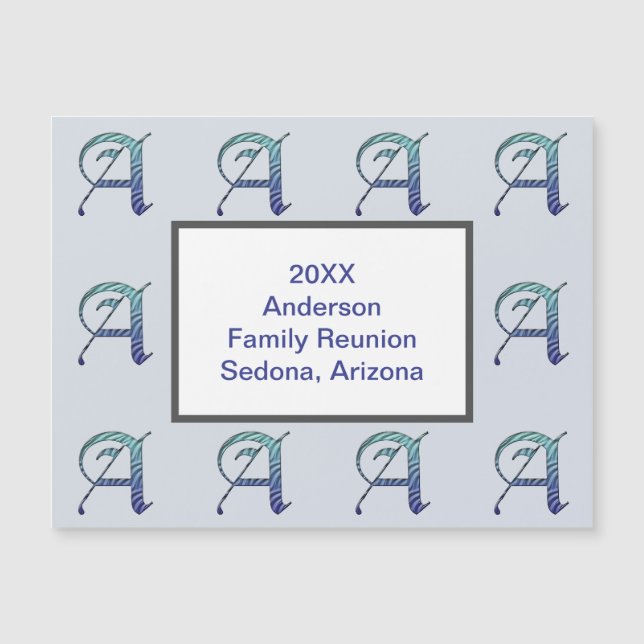Family Reunion Memento Stripe Brev A Monogram (Framsida)