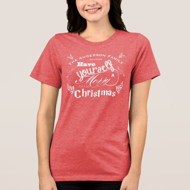 FAMILY REUNION Merry Little jul T Shirt (Framsida)