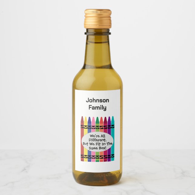 Family Reunion Mini Wine Bottle Labels Vinetikett (Framsida)