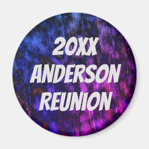 Family Reunion Neon Blue Lila Event Keepsaké Magnet