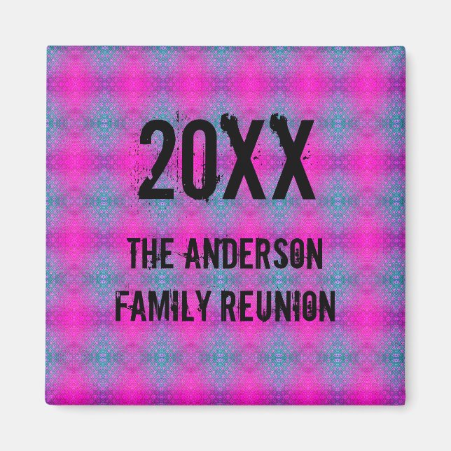 Family Reunion Neon Tie Dye annual Picnic Magnet (Framsidan)