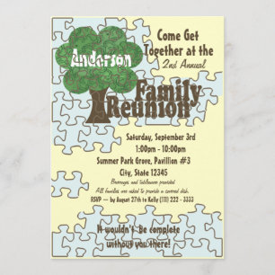 Family Reunion Puzzle Inbjudningar