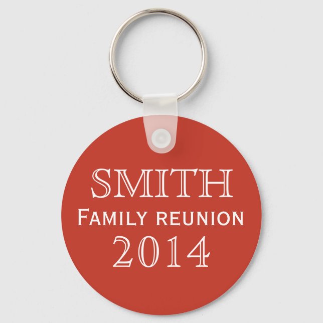 Family Reunion Red Background Nyckelring (Framsida)