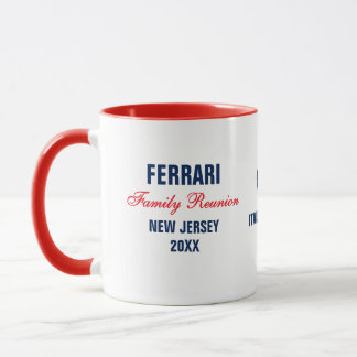Family Reunion Red Navy Blue Personlig mugg