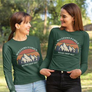 Family Reunion Road Resa Mountain Sunset Anpassnin T Shirt