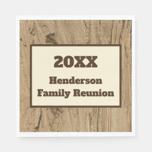 Family Reunion Rustic Nature Mönster Woodgrain Pappersservett