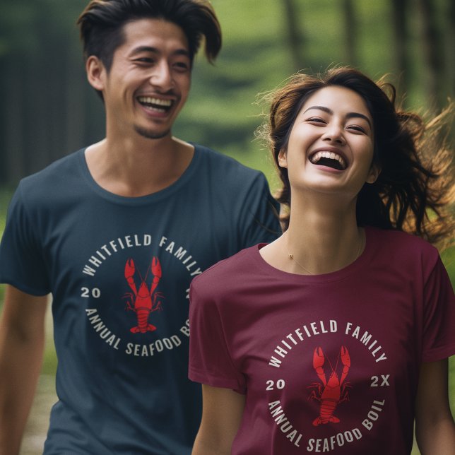 Family Reunion Seafood Lobster Boil Anpassningsbar T Shirt (Family Summer Reunion Seafood Boil Matching T-Shirt)