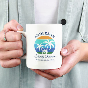 Family Reunion Sommar Beach Handflatan Träd Kaffemugg