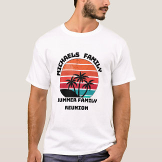 Family Reunion Sommar Sunset Beach Handflatan Träd T Shirt