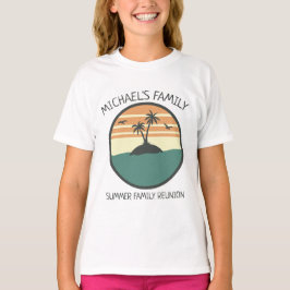 Family Reunion Sommar Sunset Beach Handflatan Träd T Shirt