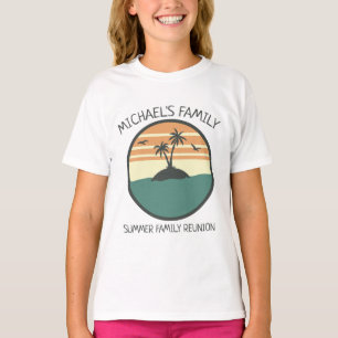 Family Reunion Sommar Sunset Beach Handflatan Träd T Shirt