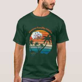 Family Reunion Sommar Sunset Beach Handflatan Träd T Shirt