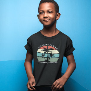 Family Reunion Sommar Sunset Beach Handflatan Träd T Shirt