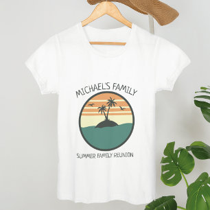 Family Reunion Sommar Sunset Beach Handflatan Träd T Shirt