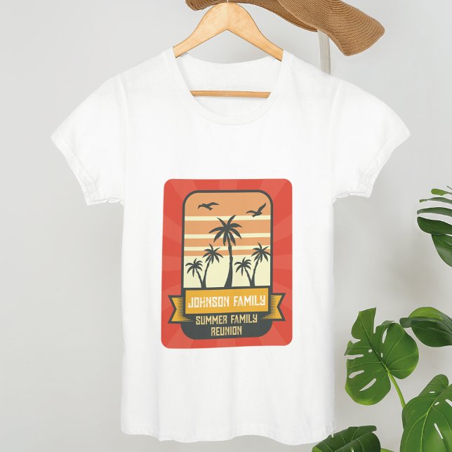 Family Reunion Sommar Sunset Beach Handflatan Träd T Shirt (Skapare uppladdad)
