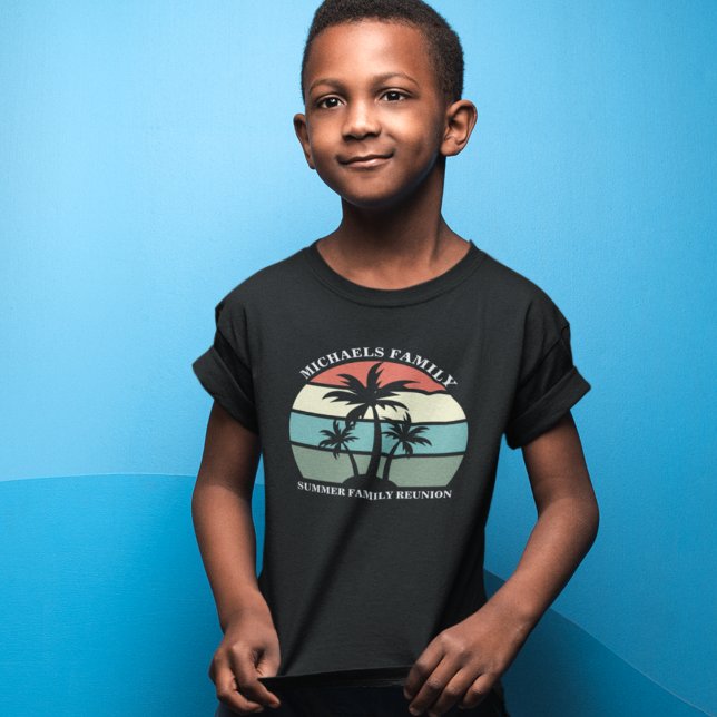 Family Reunion Sommar Sunset Beach Handflatan Träd T Shirt (Skapare uppladdad)