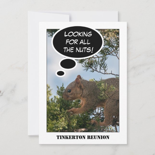 Family Reunion Squirrel Tittar för Nöt Inbjudningar (Framsida)