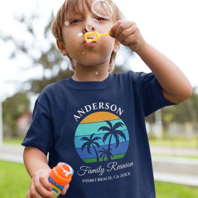 Family Reunion Summer Beach Handflatan Träd Boys B T Shirt (Choose from several shirt sizes and colors.)