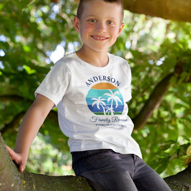 Family Reunion Summer Beach Handflatan Träd Boys T Shirt (Choose from several styles and sizes.)