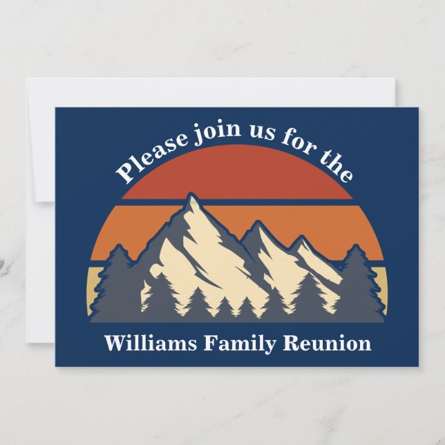 Family Reunion Sunset Mountains Resa Anpassningsba Inbjudningar (Framsida)