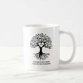 Family reunion tree black and white mug kaffemugg