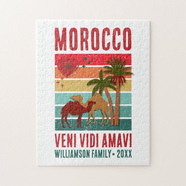 Family Reunion Vacation Morocco Trip Souvenir  Pussel (Vertikal)