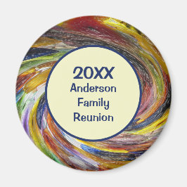 Family Reunion Vivid Tie Dye Swirl Abstrakt Event Magnet