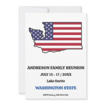 FAMILY REUNION WASHINGTON STATE KARTA USA flagga