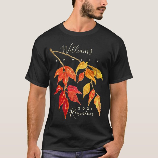 Family Reunion Watercolor Höst löv T-Shirt (Framsida)