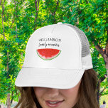 Family Reunion Watermelon Keps<br><div class="desc">Familjeåterföreningskap dekoreras med en röd vattenfärgsvattenmelon. Perfekt för din sommarfamilj BBQ,  picnic eller cookout. Enkelt anpassade. När vi skapar vår teckning hittar du inte den här bilden från andra designers. Ursprunglig vattenfärg © Michele Davies.</div>